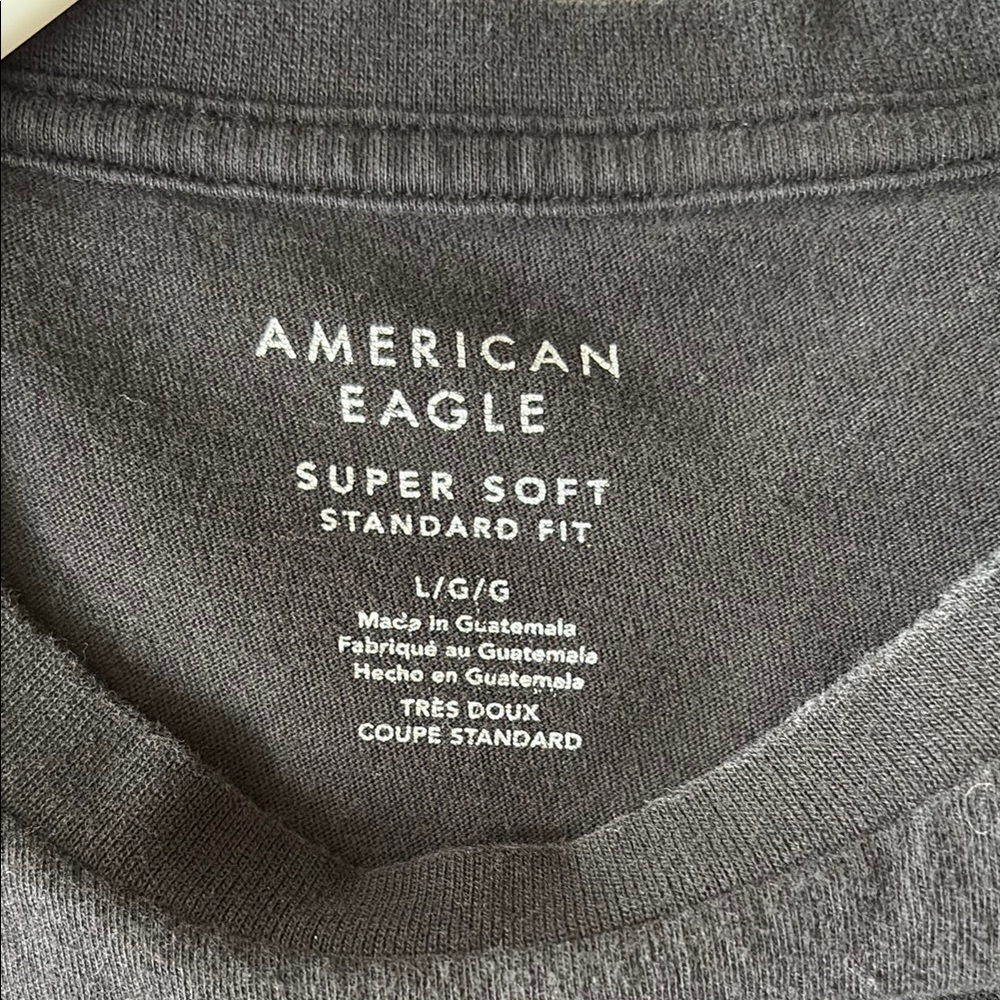 American Eagle Black Long Sleeve Shirt with Floral Design - Picture 5 of 6